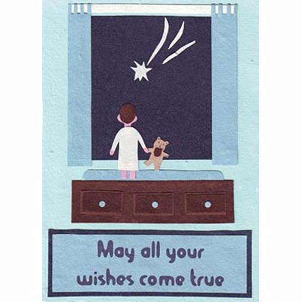 Fair Trade Greetings Card - 'Wish Upon A Star (Boy)' (WSL)