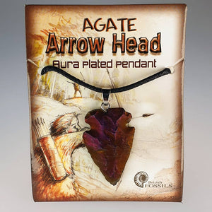 Agate Arrowhead on a Cord Necklace - Purple Aura Plated
