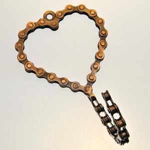 Fair Trade Bicycle Chain Coathook - Single Heart