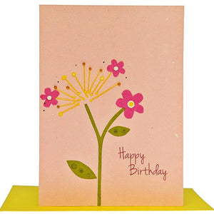 Fair Trade Birthday Card - 'Birthday Flower'