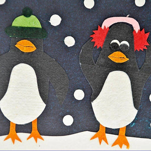 Fair Trade Christmas Card - 'Holiday Penguins'