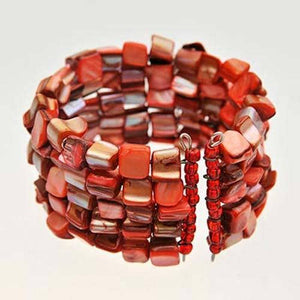 Fair Trade Coral Bead Bracelet - Red
