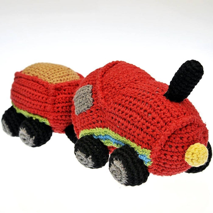 Fair Trade Crocheted Red Train Rattle - Engine & Carriage (WSL)