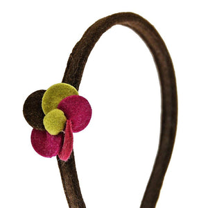 Fair Trade Felt Headband & Flower - Brown