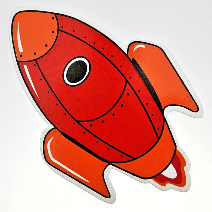 Fair Trade Kids' Magnet - Red Rocket Ship (WSL)