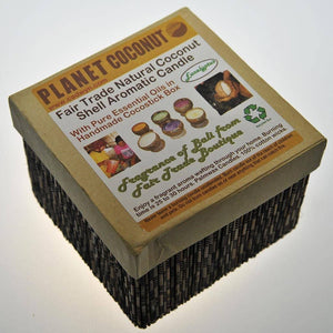 Fair Trade Natural Coconut Shell Aromatic Candle - Cananga