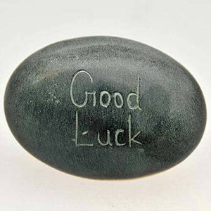 Fair Trade Palewa Pebble - Grey, 'Good Luck'