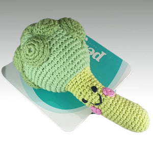 Fair Trade 'Pebblechild' Crocheted Friendly Broccoli Rattle
