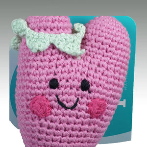 Fair Trade 'Pebblechild' Crocheted Heart Rattle - Pink