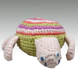 Fair Trade 'Pebblechild' Crocheted Turtle Rattle - Pink