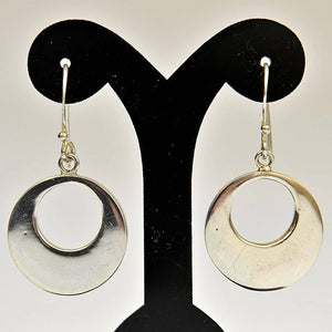 Fair Trade Silver Earrings - Offset Open Circle