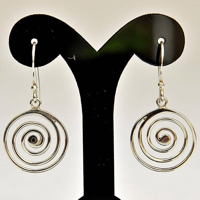 Fair Trade Silver Earrings - Plain Spirals (WSL)