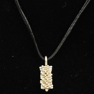 Fair Trade Silver Necklace - Anna Pendant on Waxed Cord