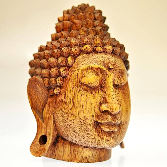 Fair Trade Suar Wood Thai Buddha Head - Small (WSL)
