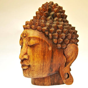Fair Trade Suar Wood Thai Buddha Head - Small