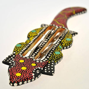 Fair Trade Tambourine - Dot Painted Gecko