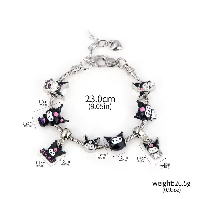 Kuromi Metal Bracelet with 8 Slide-on Charms (Hello Kitty)