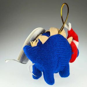 Knitted Blue Stegosaurus Hanging Christmas Decoration (Small)