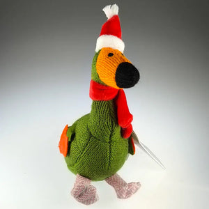 Knitted Green Dodo Hanging Christmas Decoration (Small)