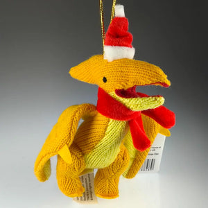 Knitted Pterodactyl Hanging Christmas Decoration (Small)