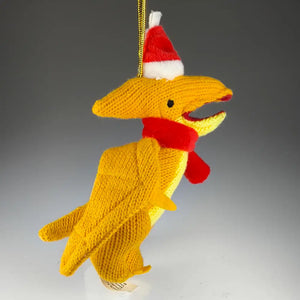 Knitted Pterodactyl Hanging Christmas Decoration (Small)