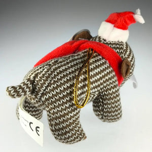 Knitted Woolly Mammoth Hanging Christmas Decoration (Small)