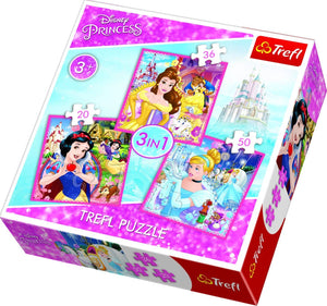 3 in 1 Disney Princesses Jigsaw Puzzles (20, 36, 50pcs)