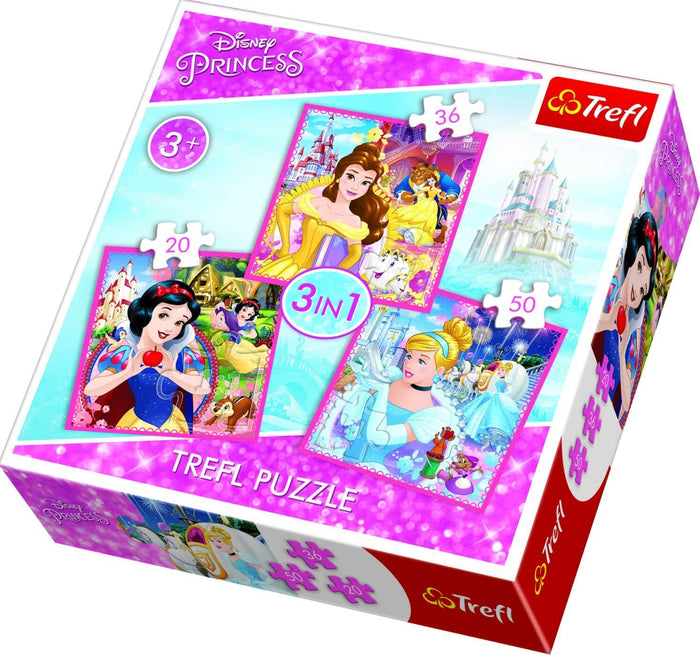 3 in 1 Disney Princesses Jigsaw Puzzles (20, 36, 50pcs) (WSL)
