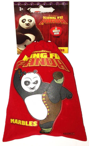 32 Marbles in a Kung Fu Panda Velvet Bag