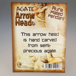Agate Arrowhead on a Cord Necklace - Gold Aura Plated