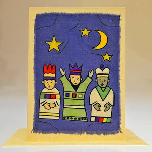 Fair Trade Batik Christmas Card - Three Kings Bearing Gifts