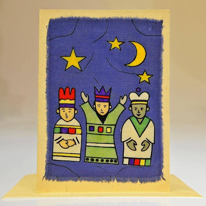 Fair Trade Batik Christmas Card - Three Kings Bearing Gifts (WSL)