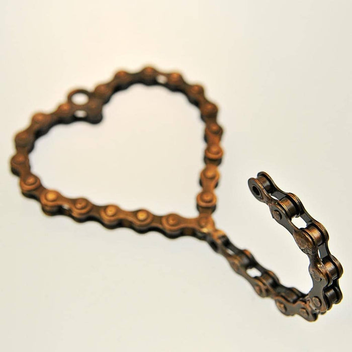 Fair Trade Bicycle Chain Coathook - Single Heart