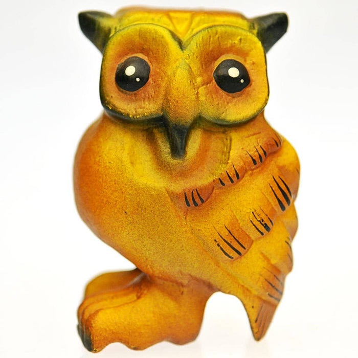 Fair Trade Carved Wooden Noisy Owl - Large