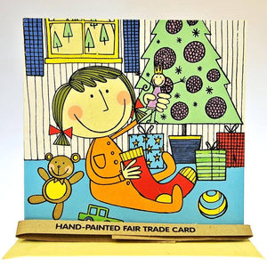 Fair Trade Christmas Card - Child & Christmas Tree