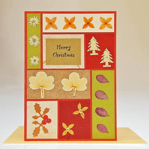 Fair Trade Christmas Card - Christmas Trees, Stars & Holly