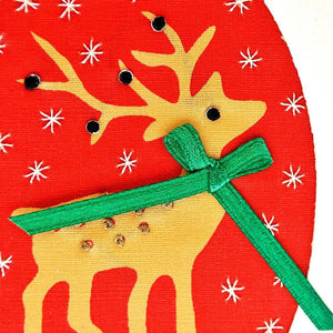 Fair Trade Christmas Card - Hand Embroidered Reindeer