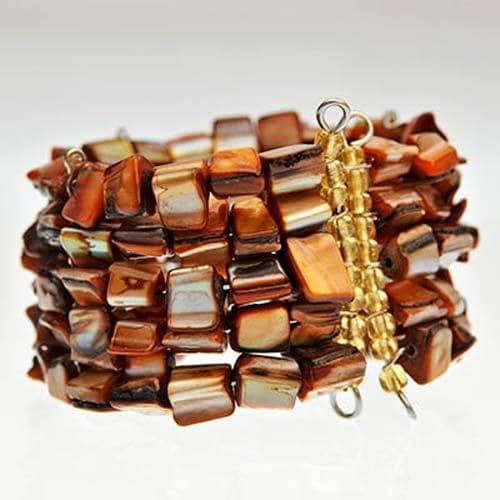 Fair Trade Coral Bead Bracelet - Brown (WSL)