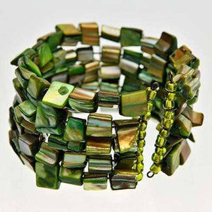 Fair Trade Coral Bead Bracelet - Green