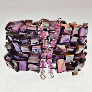 Fair Trade Coral Bead Bracelet - Purple