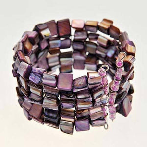 Fair Trade Coral Bead Bracelet - Purple