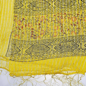 Fair Trade Cotton Printed Scarf - Yellow