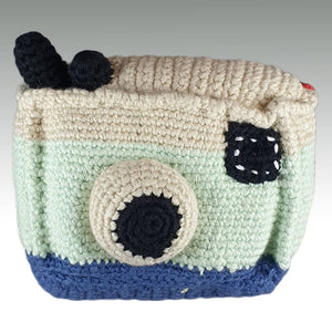 Fair Trade 'Pebblechild' Crocheted Cotton Camera Rattle