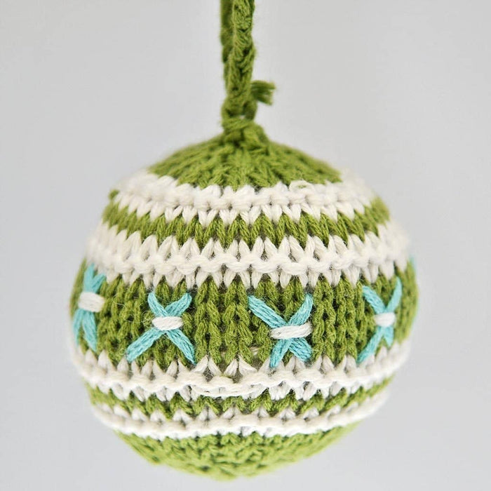 Fair Trade Crocheted Decoration - Green Bauble (WSL)