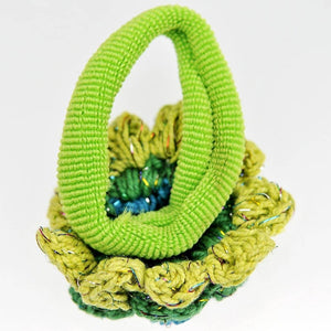 Fair Trade Crocheted Flower Hair Bobble - Green