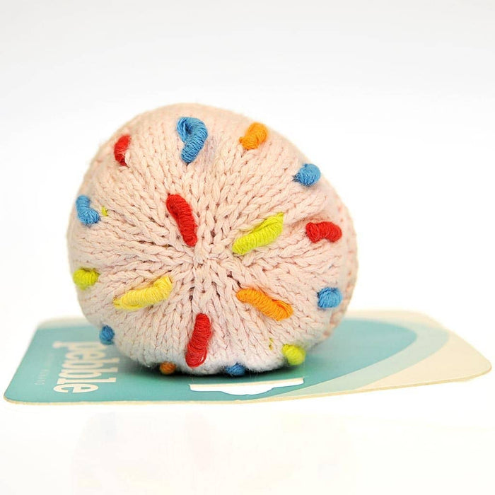 Fair Trade Crocheted Ice Cream Cone Rattle - Strawberry (WSL)