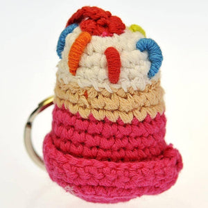 Fair Trade Crocheted Keyring - Cupcake