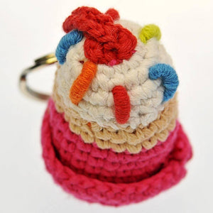 Fair Trade Crocheted Keyring - Cupcake