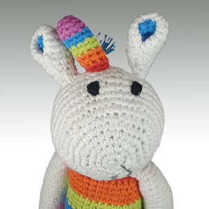 Fair Trade Crocheted Rainbow Unicorn Rattle (Medium)