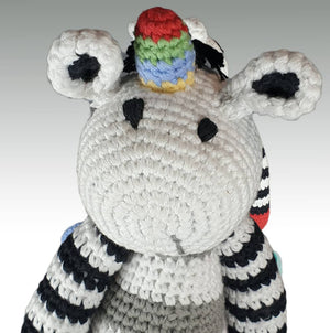 Fair Trade Crocheted Unicorn Rattle - Black/White (Medium)